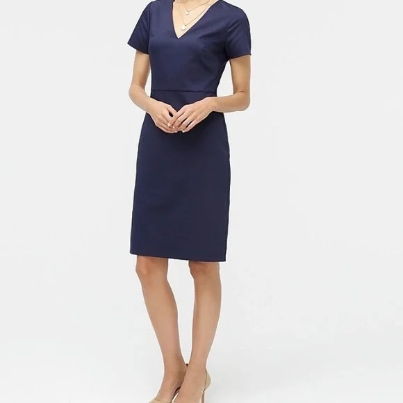 J. Crew Factory Navy Shift Work Dress - Picture 1 of 4